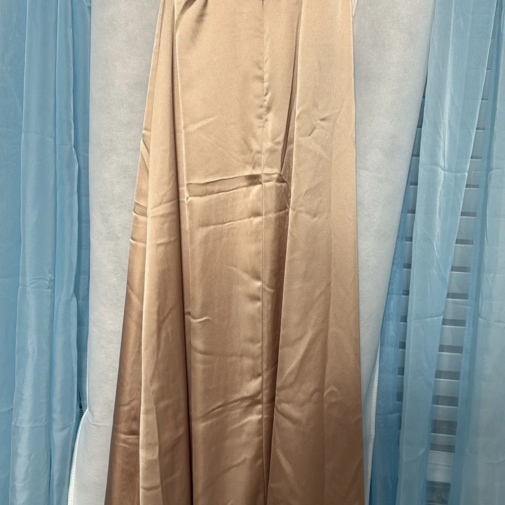 NWT Elegant Tan Maxi Dress - Picture 4 of 7